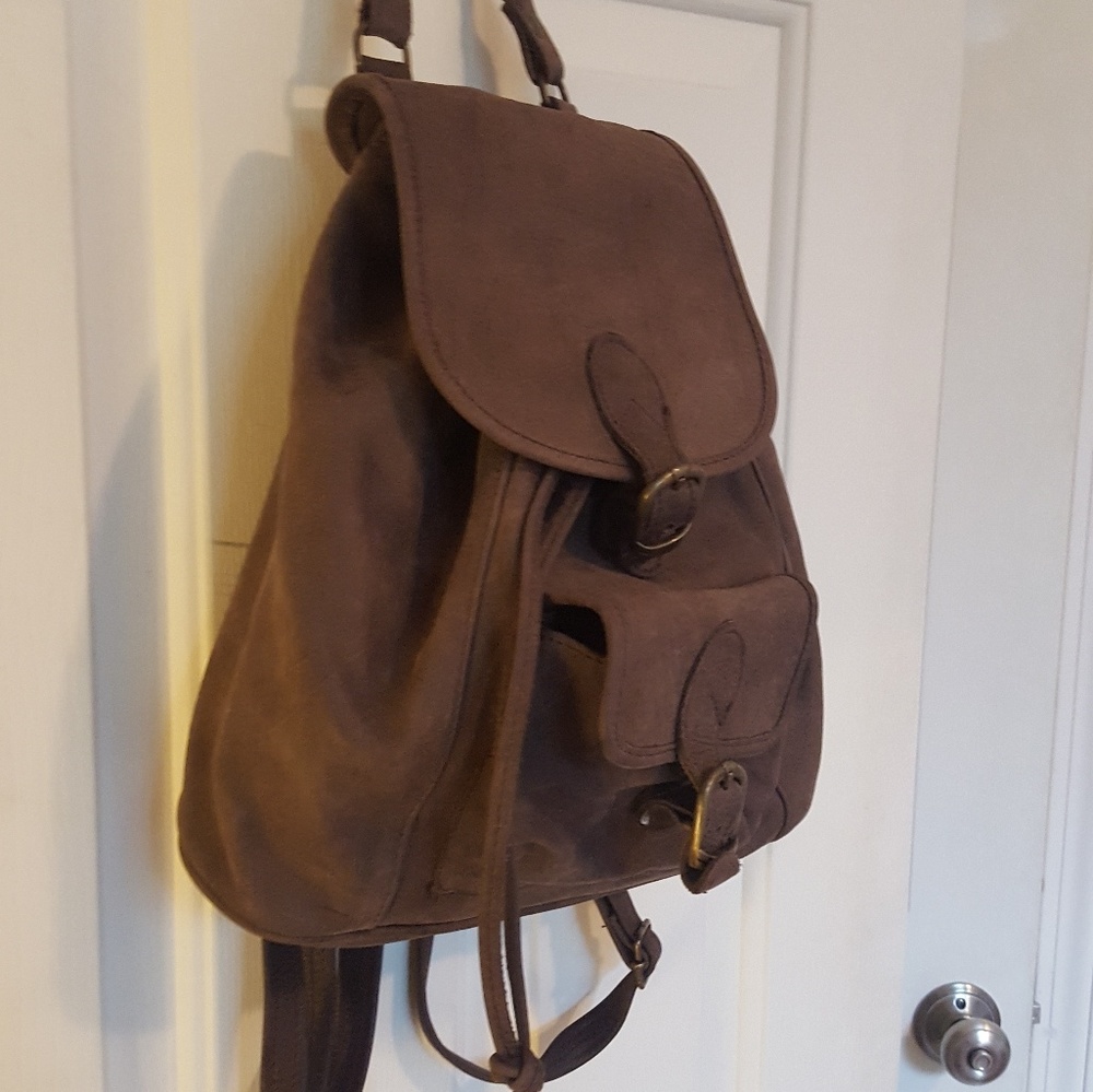 Calfskin Leather Backpack brown